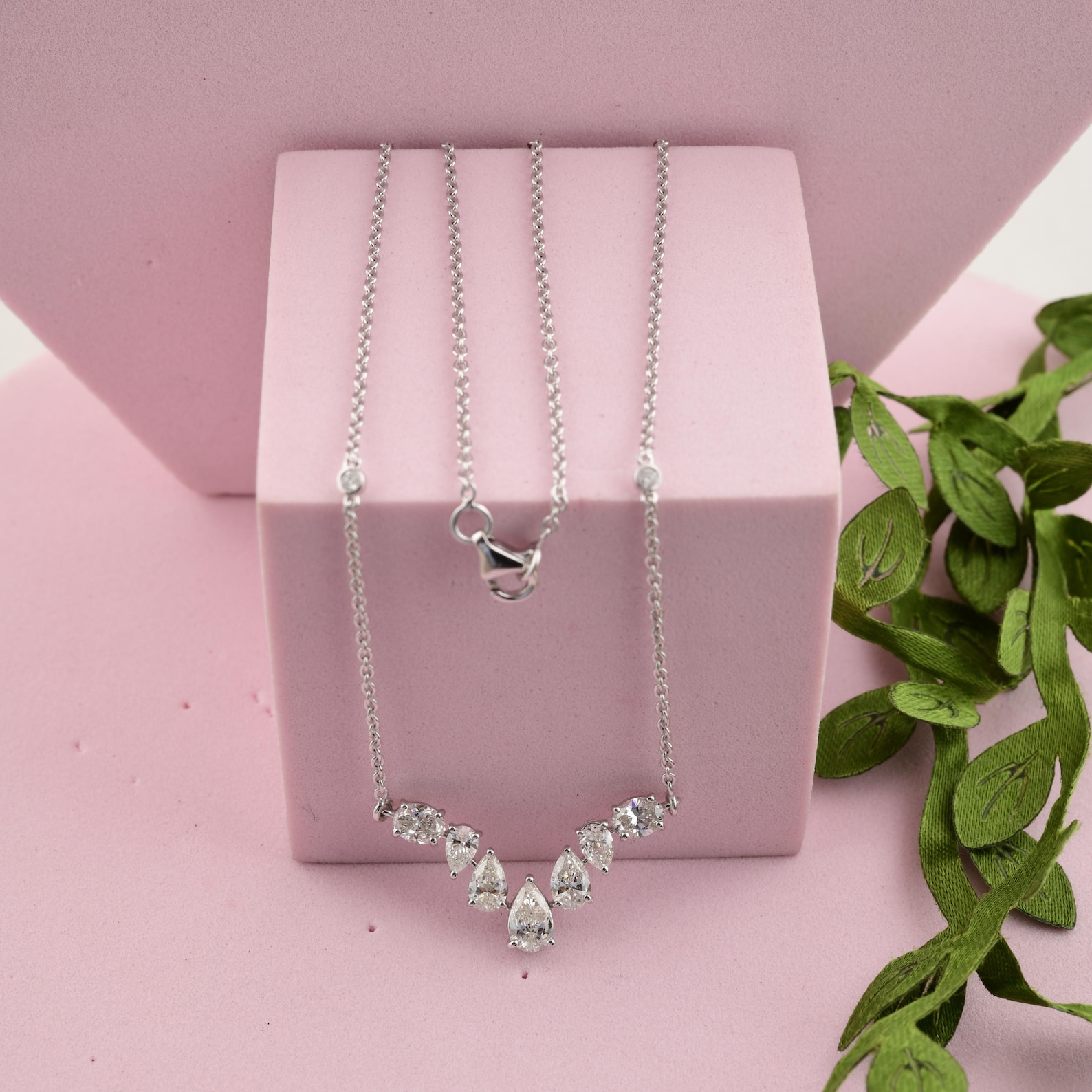 Minimalist Platinum Necklace — view 5