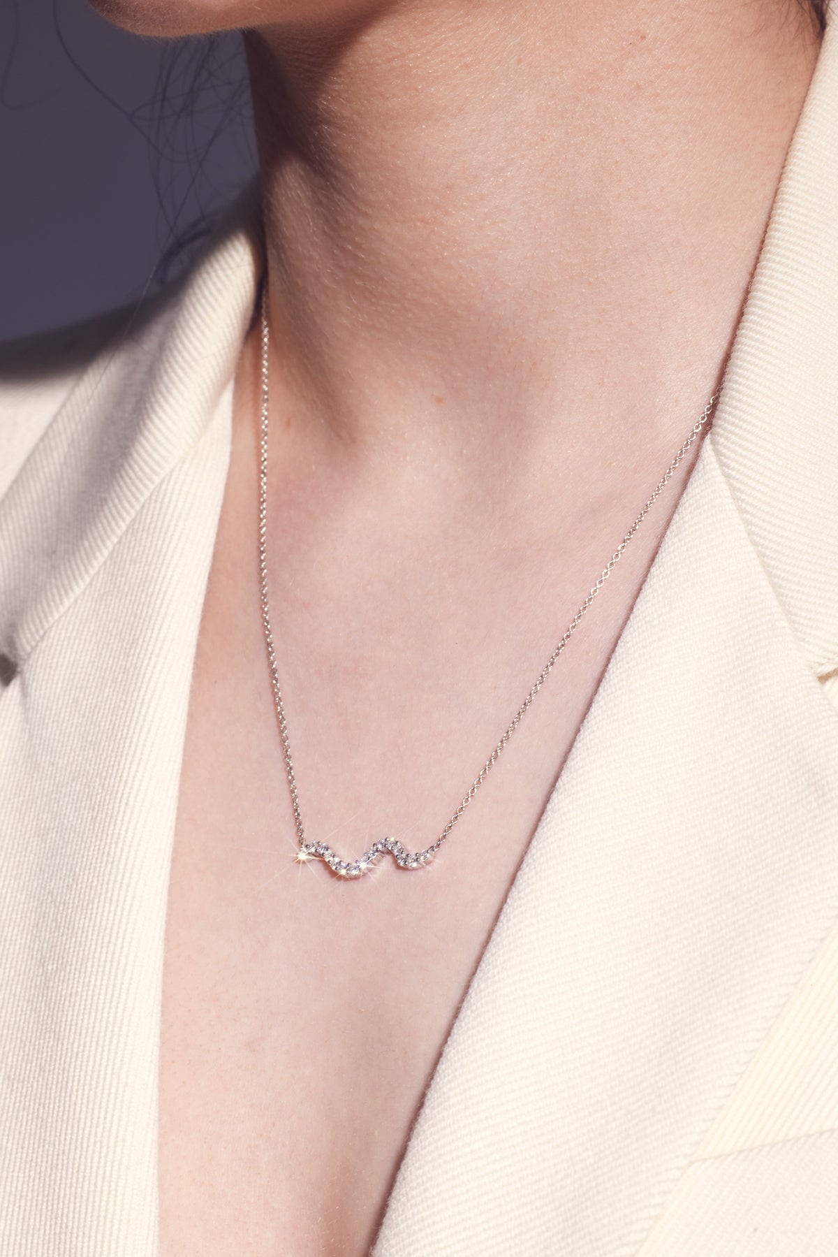 Modern Diamond Necklace — view 2