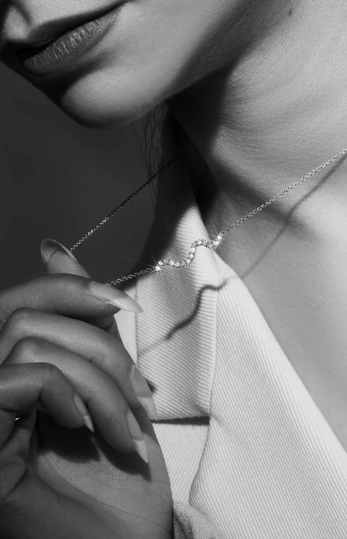 Modern Diamond Necklace — view 4