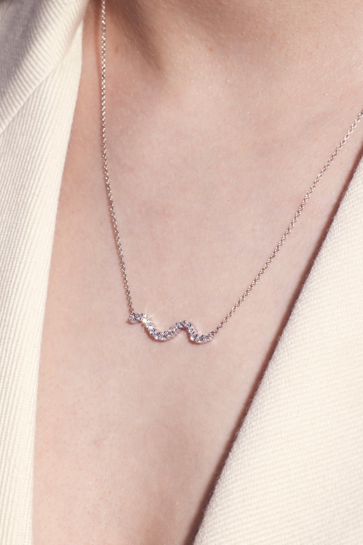 Modern Diamond Necklace — view 5