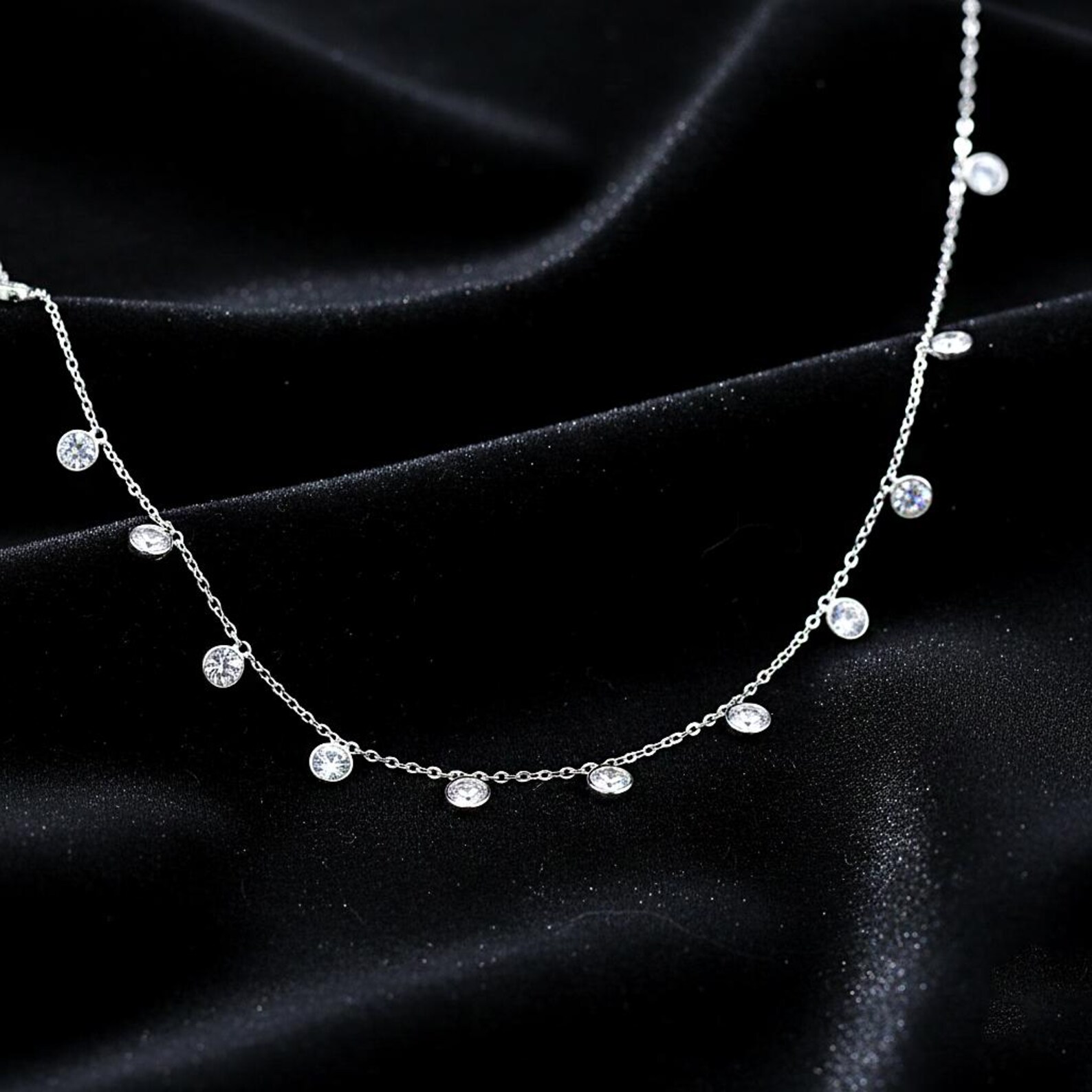 Delicate Diamond Necklace — view 7