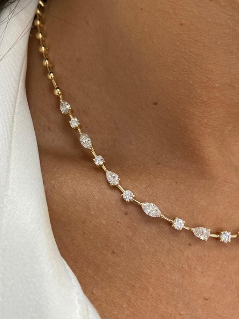 Diamond Platinum Necklace — view 2