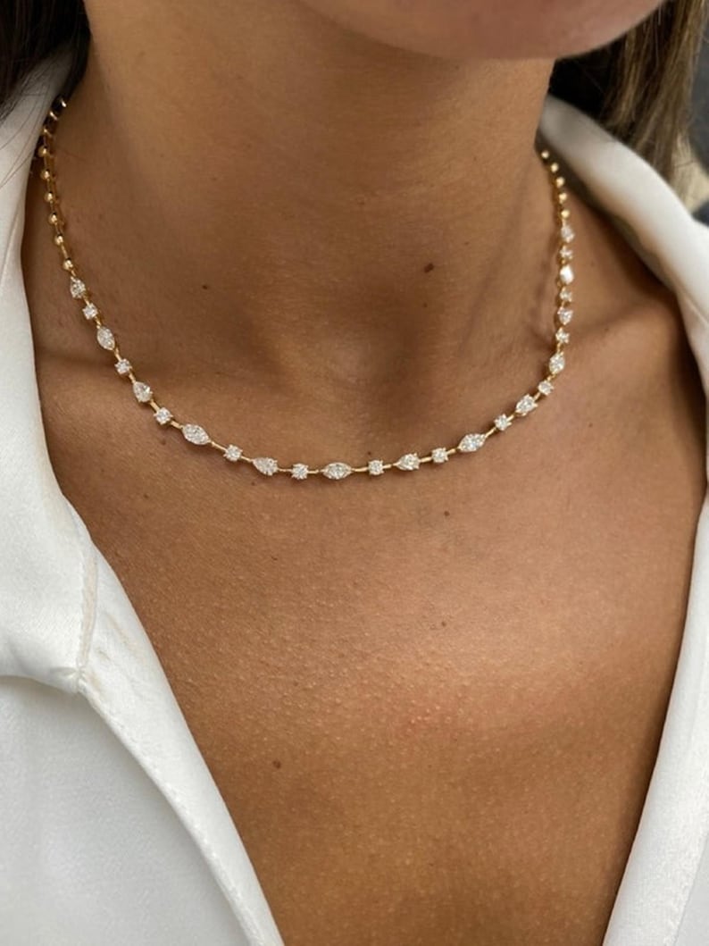 Diamond Platinum Necklace — view 3