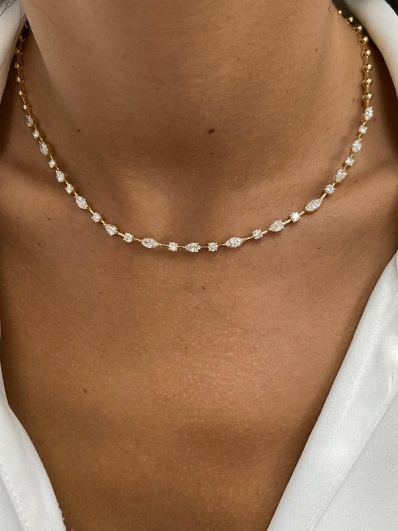 Diamond Platinum Necklace — view 4