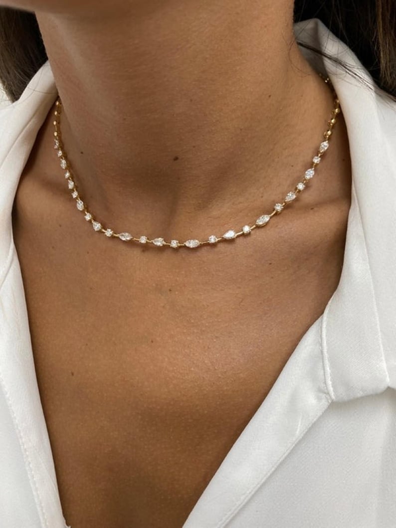 Diamond Platinum Necklace — view 5
