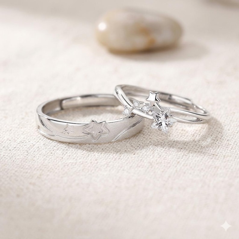 Elegant Couple Rings — view 3