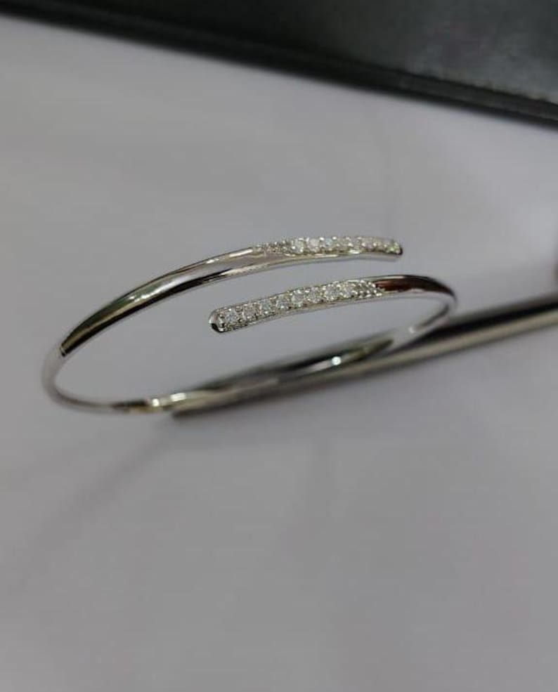 Textured Platinum Cuff — view 4