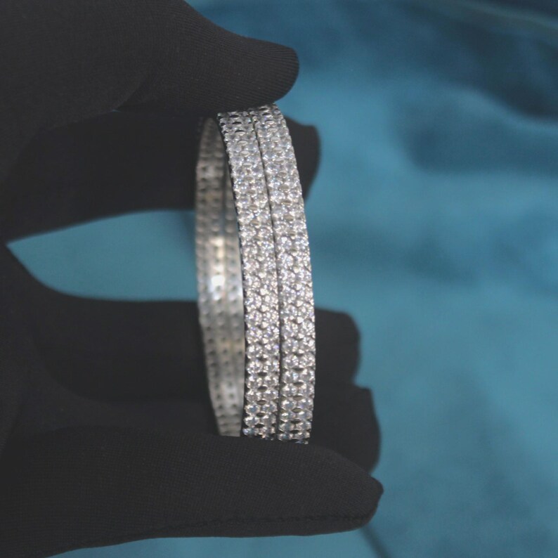 Sparkling Platinum Bangle — view 3
