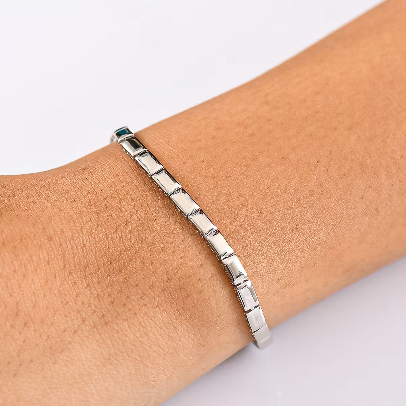 Simple Platinum Bracelet — view 3